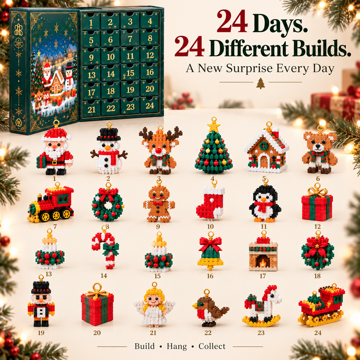 🎅🔥LAST DAY 50% OFF ✨ Christmas Countdown Brick Building Advent Calendar For Families