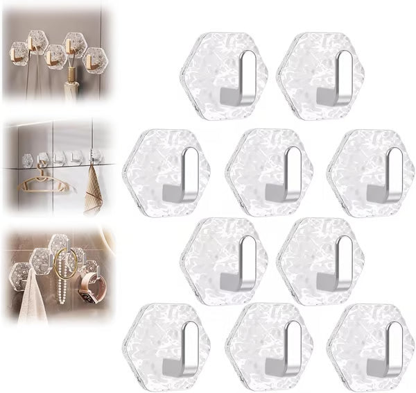 🔥💕LAST DAY 75% OFF ✨Hexagonal Ripple Heavy Duty Hooks for Bathroom, Kitchen & Household Organization