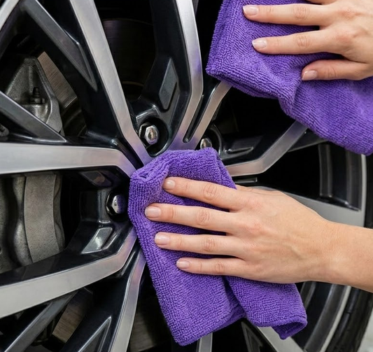 Divanoxcosh Microfiber Cleaning Cloths - 12 Pack Ultra Soft & Highly Absorbent Car Microfiber Towels, Professional Grade Cleaning Rags for Detailing, Washing, Polishing and Dusting - Purple