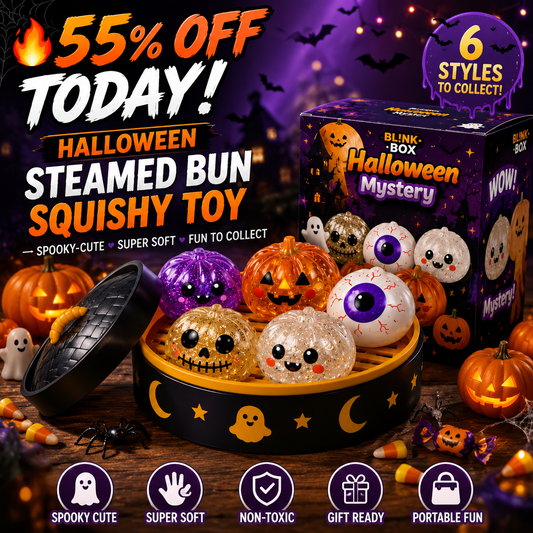 🎃🎉LAST DAY 70% OFF  Halloween Steamed Bun Squishy Mystery Box Toy