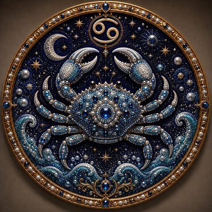 🔥 LAST DAY 49% OFF – ✨ Premium 3D Pearl 12 Zodiac Signs Art Kit | Luxury Flocked Canvas with Scratch-Resistant Non-Fading Pearl Beads DIY Handmade Astrology Decor ♈🌙💎