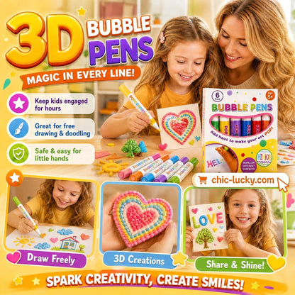 🔮Magic Pen – Draw 3D with one stroke!🎄 DIY Bubble Popcorn Drawing Pens 🔥