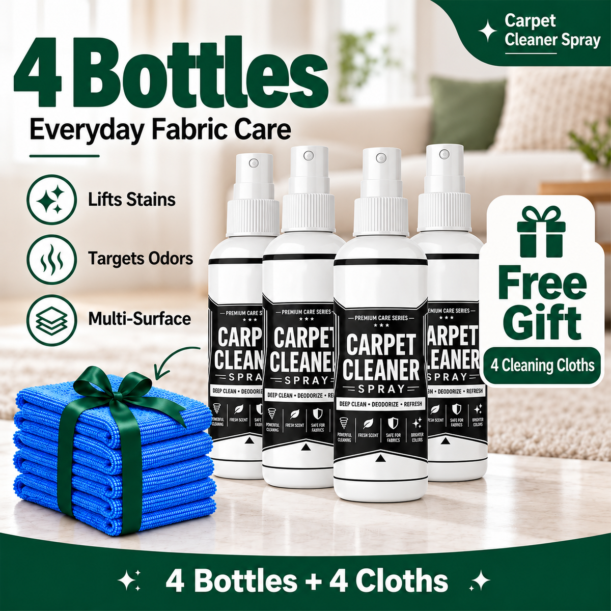 🧼Deep Clean Carpet & Upholstery Spray – Target Stains on Rugs, Sofas & Car Seats