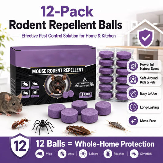 🐭12-Pack Rodent Repellent Balls for Home Kitchen – 🌿 A SCENT BARRIER THEY DON’T WANT TO STICK AROUND