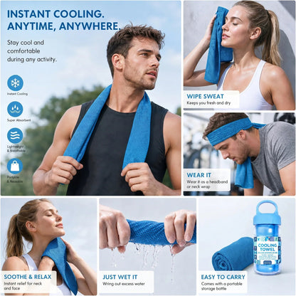 🏃❄️Cold Sweat Towel You Can Use Anywhere, Anytime! Reusable Soft Absorbent Cooling Portable