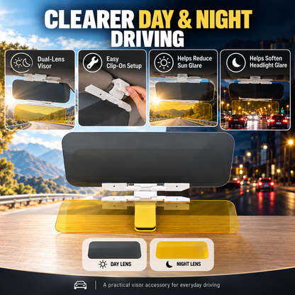🚗 Clip-On Car Visor – Day & Night Dual Panels
