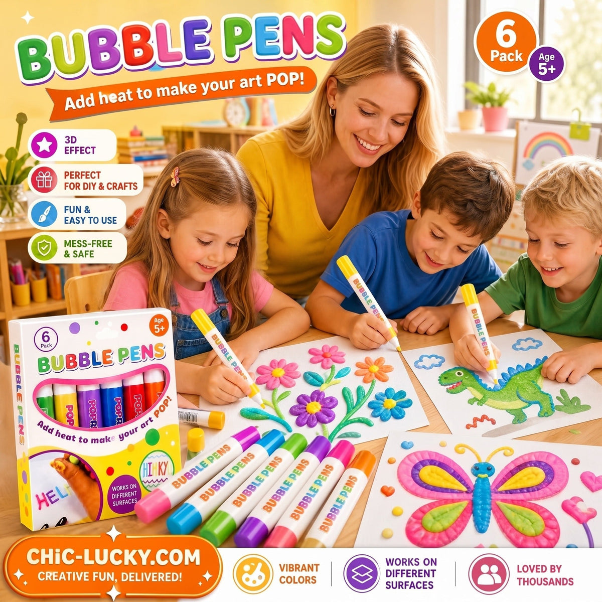 🔮Magic Pen – Draw 3D with one stroke!🎄 DIY Bubble Popcorn Drawing Pens 🔥
