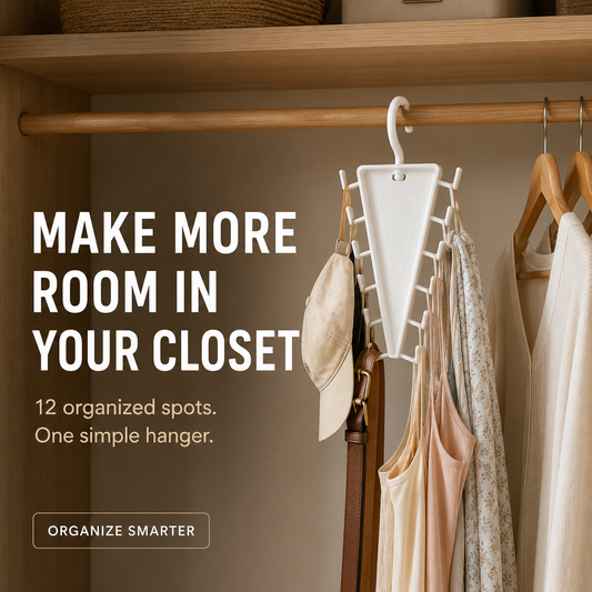 ⏳ FINAL 24 HOURS · 50% OFF👚 12-Hook Rotating Closet Organizer – Make Room Fast