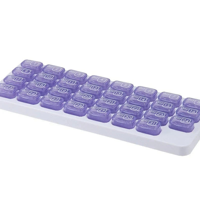 Dobryla® Monthly Pill Organizer with Lid Travel Case for Vitamins & Medications