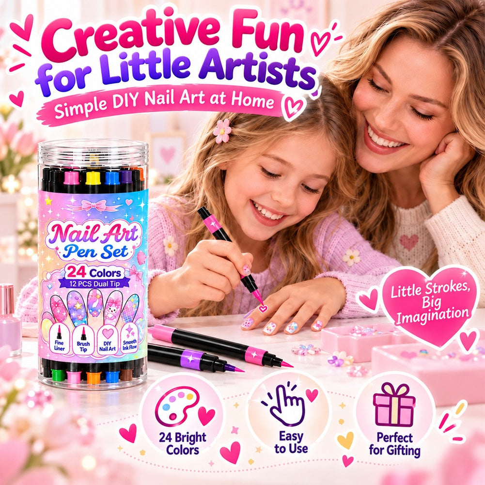 🔥LAST DAY 50% OFF ✨24 Colors Dual Ended Nail Art Pens Set – Creative, Salon‑Quality, Easy DIY ✨