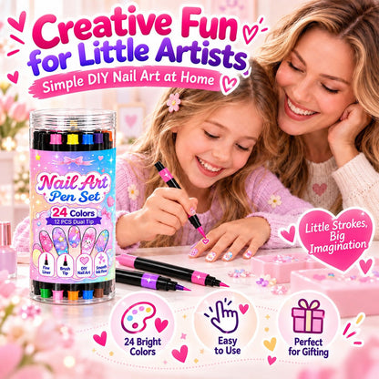🔥LAST DAY 50% OFF ✨24 Colors Dual Ended Nail Art Pens Set – Creative, Salon‑Quality, Easy DIY ✨