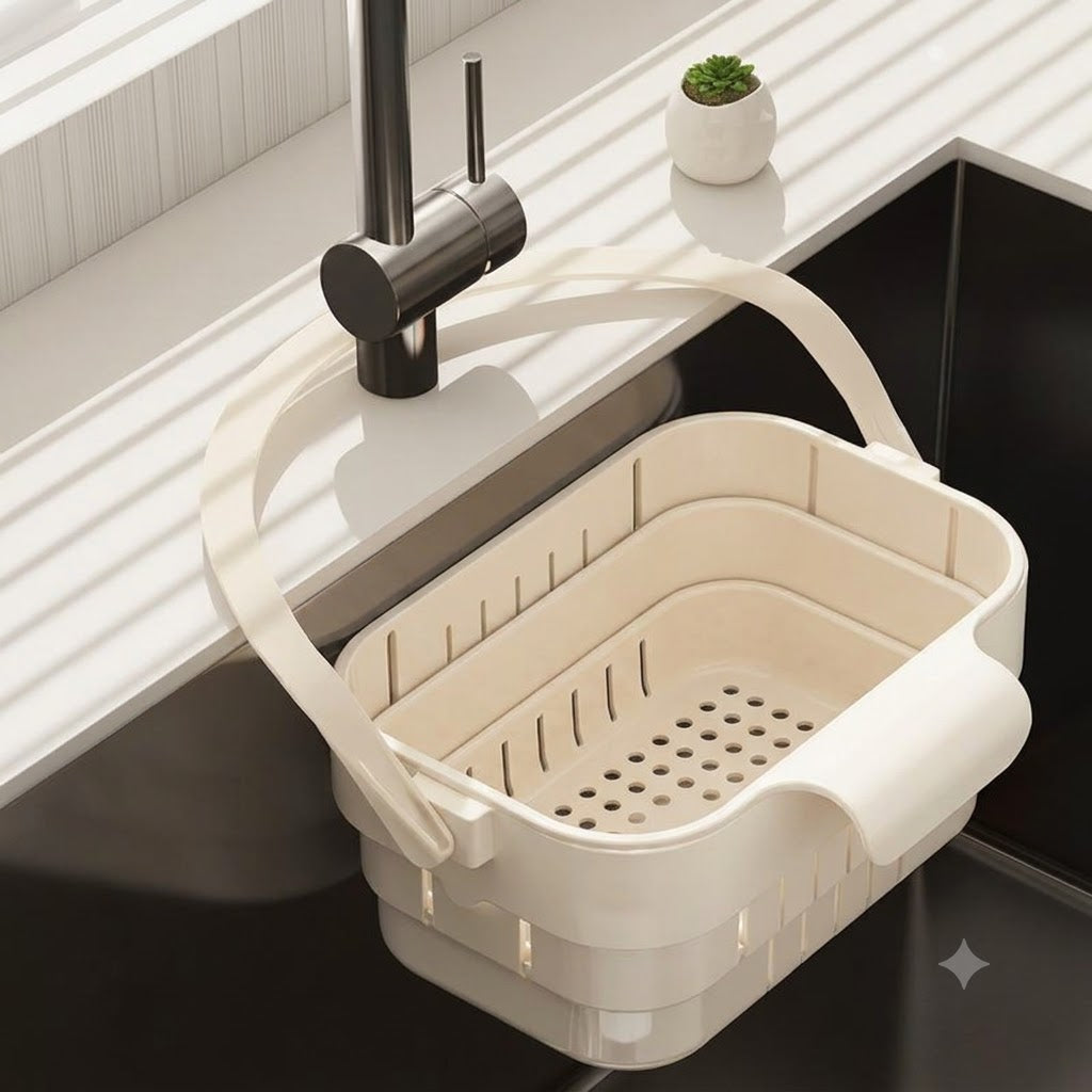 Fold-Flat Space-Saving Sink Strainer