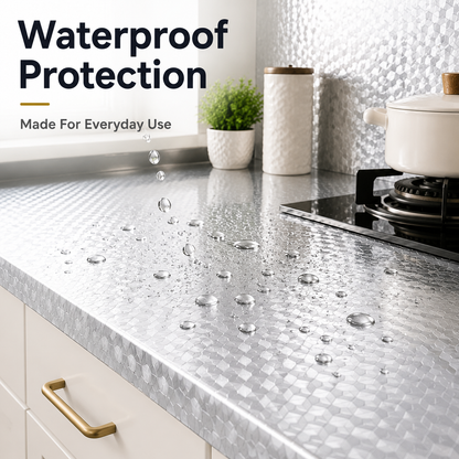 Peel & Stick Kitchen Makeover Film – Waterproof DIY Countertop & Cabinet Cover
