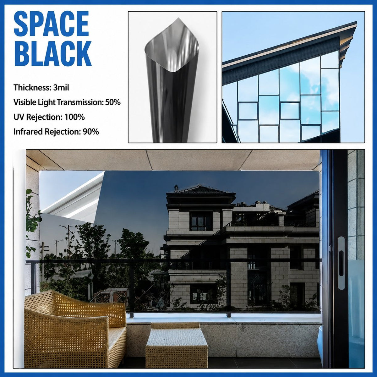 Dobryla® One-Way Mirror Window Film – Heat Control & UV Protection