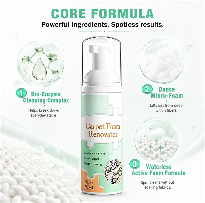 🔥LAST DAY 50% OFF ✨ Waterless Carpet Foam Stain Remover with Towel