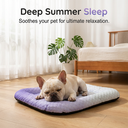 ❄️ Naturally Cool Ice-Silk Pet Mat • Breathable, Washable & Soft