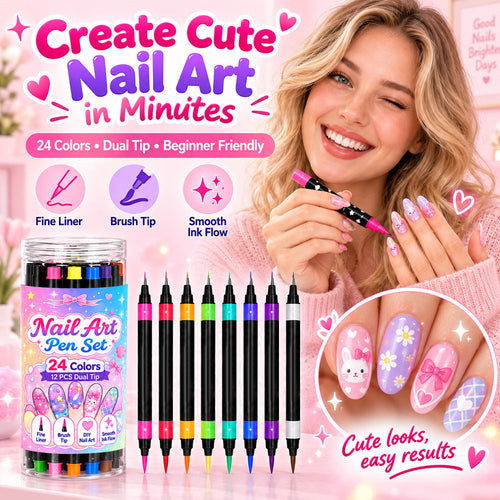 🔥LAST DAY 50% OFF ✨24 Colors Dual Ended Nail Art Pens Set – Creative, Salon‑Quality, Easy DIY ✨