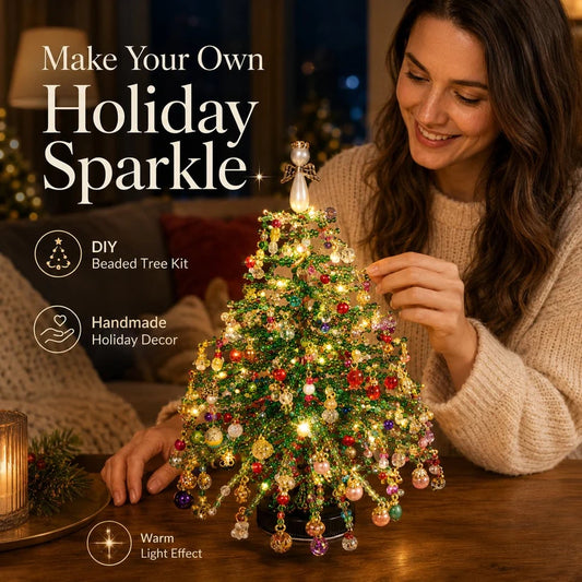Dobryla®  DIY Beaded Christmas Tree Kit – 🎅Create Your Own Sparkling Holiday Decoration