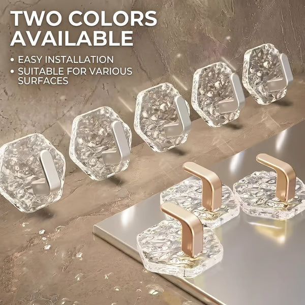 🔥💕LAST DAY 75% OFF ✨Hexagonal Ripple Heavy Duty Hooks for Bathroom, Kitchen & Household Organization