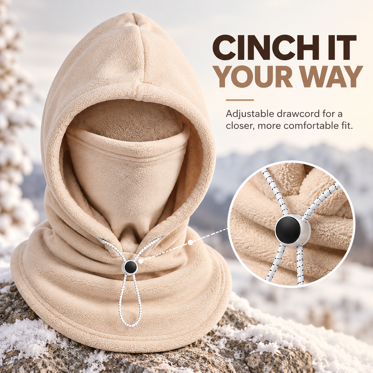 🔥LAST DAY 50% OFF ✨ 3-in-1 Winter Fleece Balaclava Hood 🧣❄️ Warm Face, Ear & Neck Cover