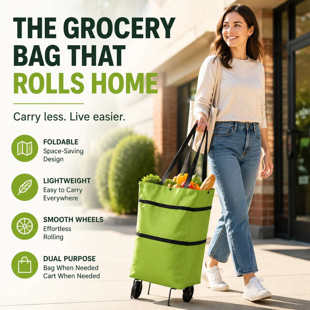 Dobryla®🔥HOT SALE 50% OFF🔥Foldable 2-in-1 Shopping Bag