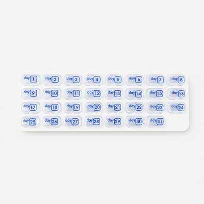 Dobryla® Monthly Pill Organizer with Lid Travel Case for Vitamins & Medications