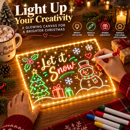 🔥LAST DAY 50% OFF ✨ Creative Rewritable Acrylic LED Message Board 🎨 (set come with 7 Pens)