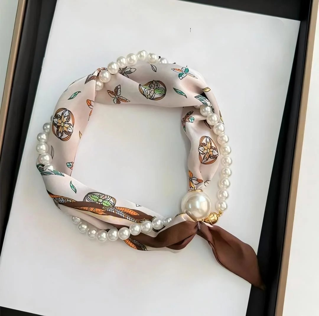 🏆25K+ SOLD 🔥2026 HOT SALE ✨ Effortless Glamour: Pop-On Pearl Necklace Scarf 🧣