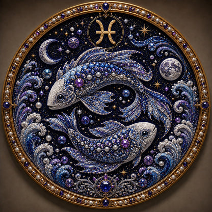 🔥 LAST DAY 49% OFF – ✨ Premium 3D Pearl 12 Zodiac Signs Art Kit | Luxury Flocked Canvas with Scratch-Resistant Non-Fading Pearl Beads DIY Handmade Astrology Decor ♈🌙💎