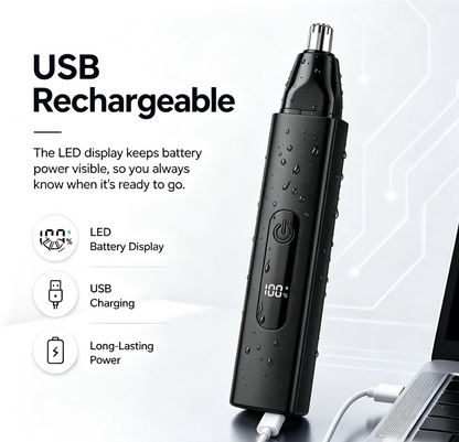 Professional LED Display Nose & Ear Trimmer, Painless Travel Gifts for Men Women.