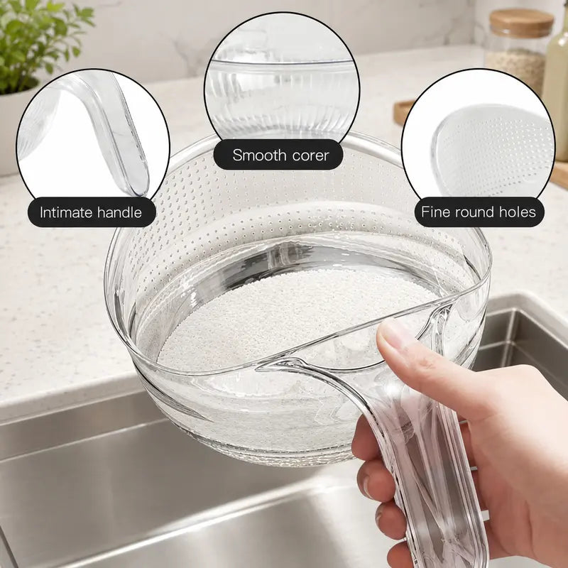 Multipurpose rice washing strainer bowl