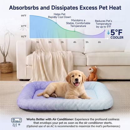 ❄️ Naturally Cool Ice-Silk Pet Mat • Breathable, Washable & Soft
