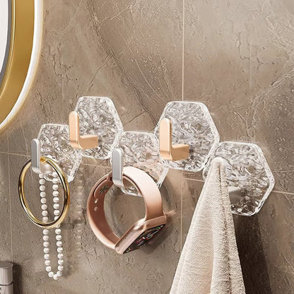 🔥💕LAST DAY 75% OFF ✨Hexagonal Ripple Heavy Duty Hooks for Bathroom, Kitchen & Household Organization