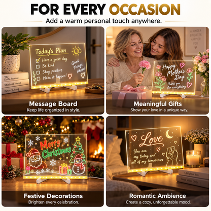 🔥LAST DAY 50% OFF ✨ Creative Rewritable Acrylic LED Message Board 🎨 (set come with 7 Pens)