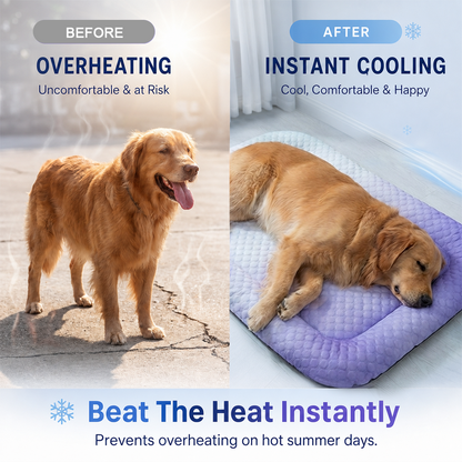 ❄️ Naturally Cool Ice-Silk Pet Mat • Breathable, Washable & Soft