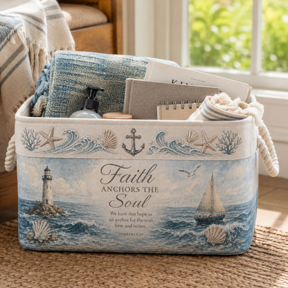 ✝️ Faith-Inspired Foldable Storage Basket – 3 Scripture Designs
