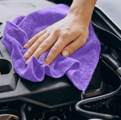 Divanoxcosh Microfiber Cleaning Cloths - 12 Pack Ultra Soft & Highly Absorbent Car Microfiber Towels, Professional Grade Cleaning Rags for Detailing, Washing, Polishing and Dusting - Purple