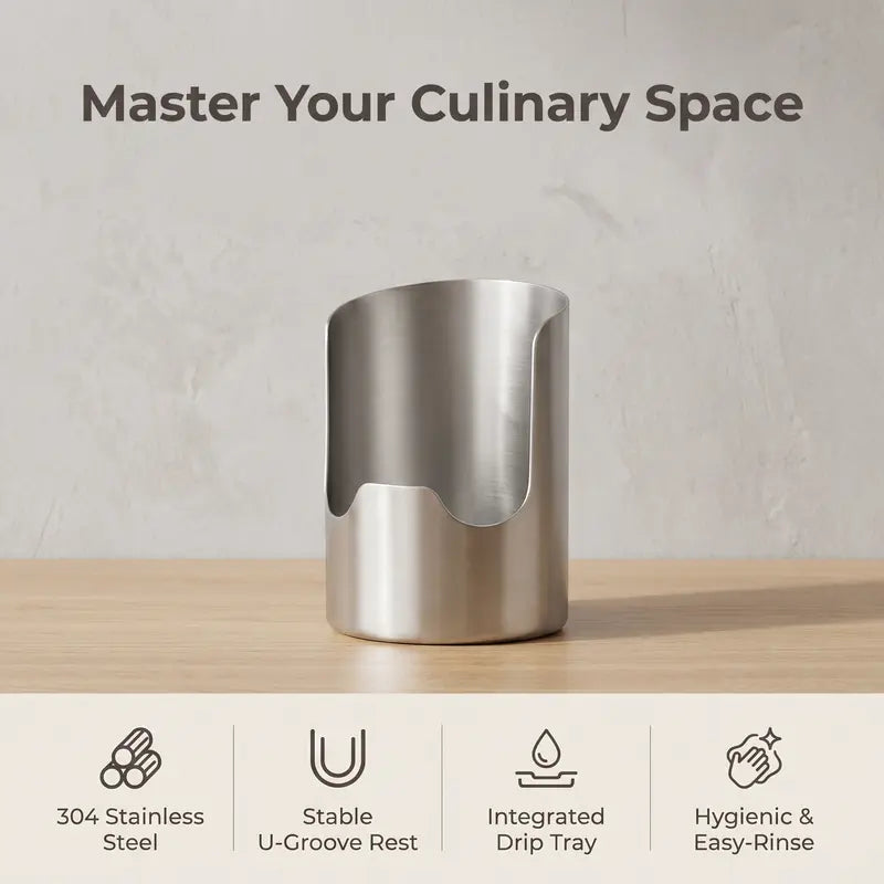 🔥LAST DAY 70% OFF ✨Thickened Stainless Steel Utensil Organizer, Rust Resistant Easy to Clean