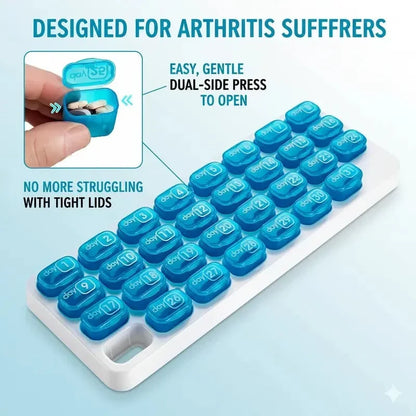 Dobryla® Monthly Pill Organizer with Lid Travel Case for Vitamins & Medications