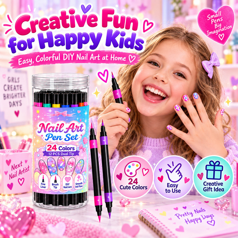 🔥LAST DAY 50% OFF ✨24 Colors Dual Ended Nail Art Pens Set – Creative, Salon‑Quality, Easy DIY ✨
