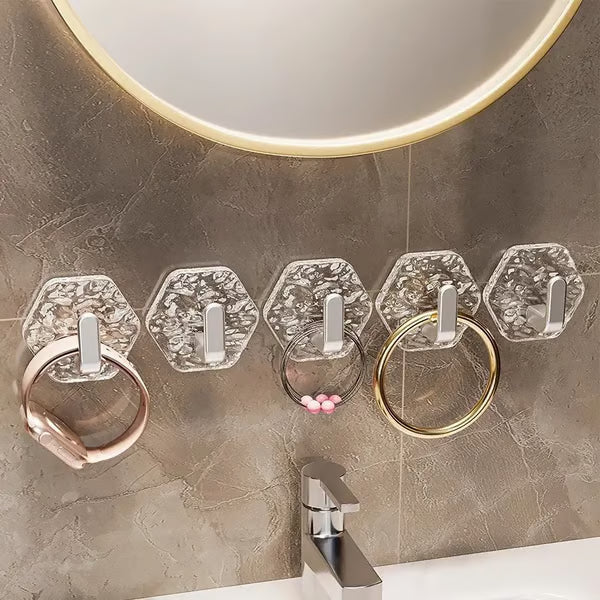 🔥💕LAST DAY 75% OFF ✨Hexagonal Ripple Heavy Duty Hooks for Bathroom, Kitchen & Household Organization