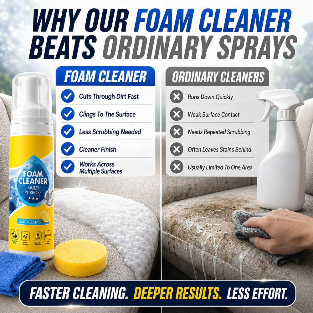 🔥 4-in-1 Multi-Enzyme Foam Cleaner – Deep Clean Car, Kitchen, Bathroom & Sofa