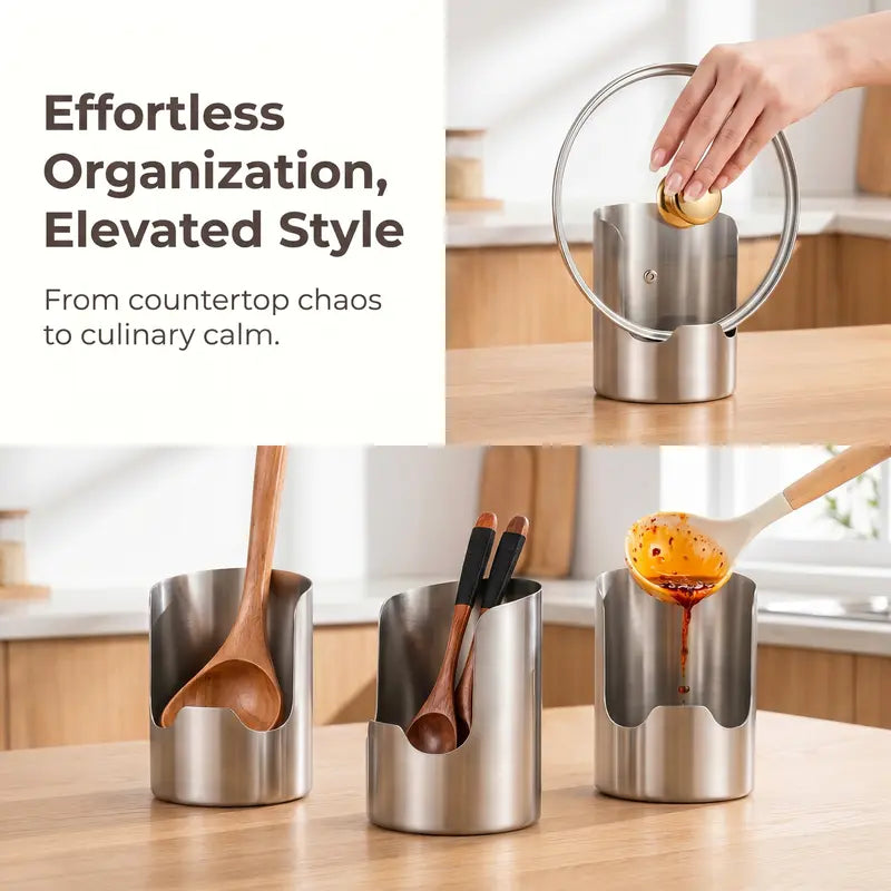 🔥LAST DAY 70% OFF ✨Thickened Stainless Steel Utensil Organizer, Rust Resistant Easy to Clean