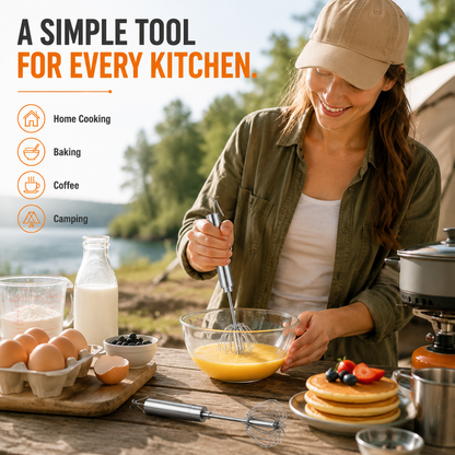 🥄LAST DAY 50% OFF ✨ Stainless Steel Hand-Push Rotary Whisk – Effortless Mixing in Seconds!