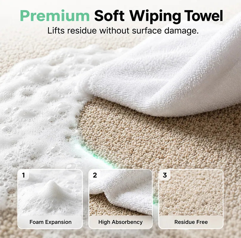 🔥LAST DAY 50% OFF ✨ Waterless Carpet Foam Stain Remover with Towel
