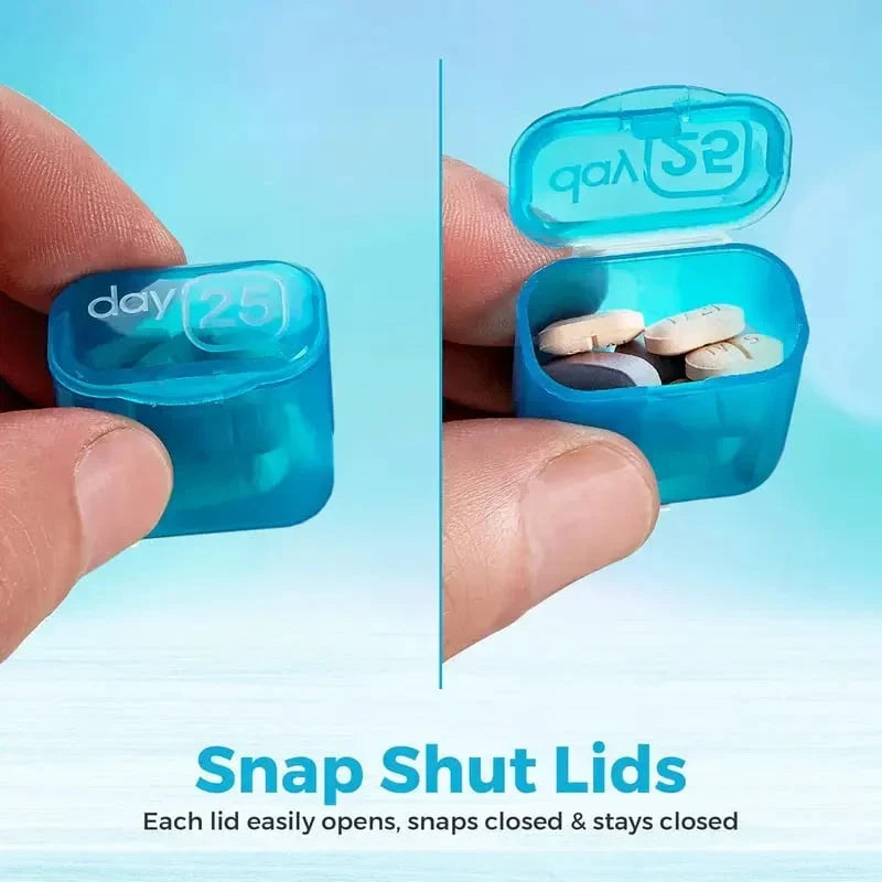 Dobryla® Monthly Pill Organizer with Lid Travel Case for Vitamins & Medications