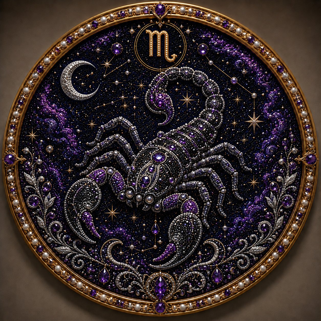 🔥 LAST DAY 49% OFF – ✨ Premium 3D Pearl 12 Zodiac Signs Art Kit | Luxury Flocked Canvas with Scratch-Resistant Non-Fading Pearl Beads DIY Handmade Astrology Decor ♈🌙💎