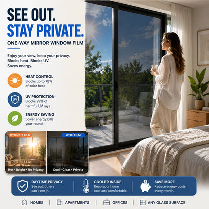 Dobryla® One-Way Mirror Window Film – Heat Control & UV Protection