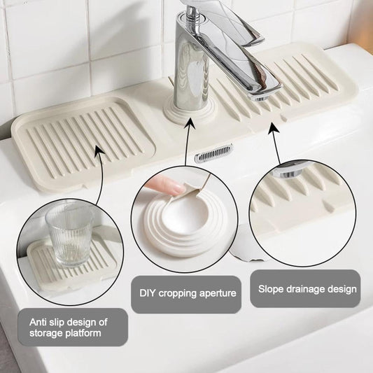 Dobryla® Tap Mat for Kitchen Sink - Splash Guard, Silicone Drying Mat, Quick Drying Stone Sink Tray
