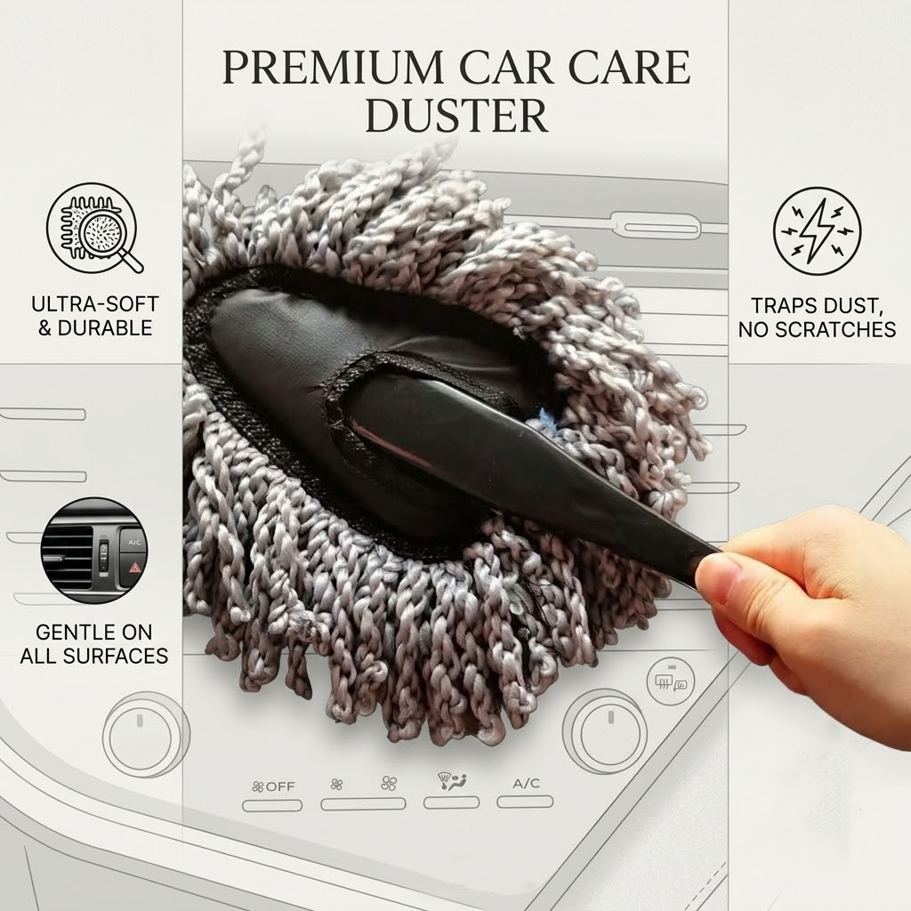 Divanoxcosh 3-Pack Large Microfiber Car Duster, Extendable & Scratch-Free Car Exterior Cleaning Tool, Multipurpose Interior Dusting Brush for Car, Home and Office